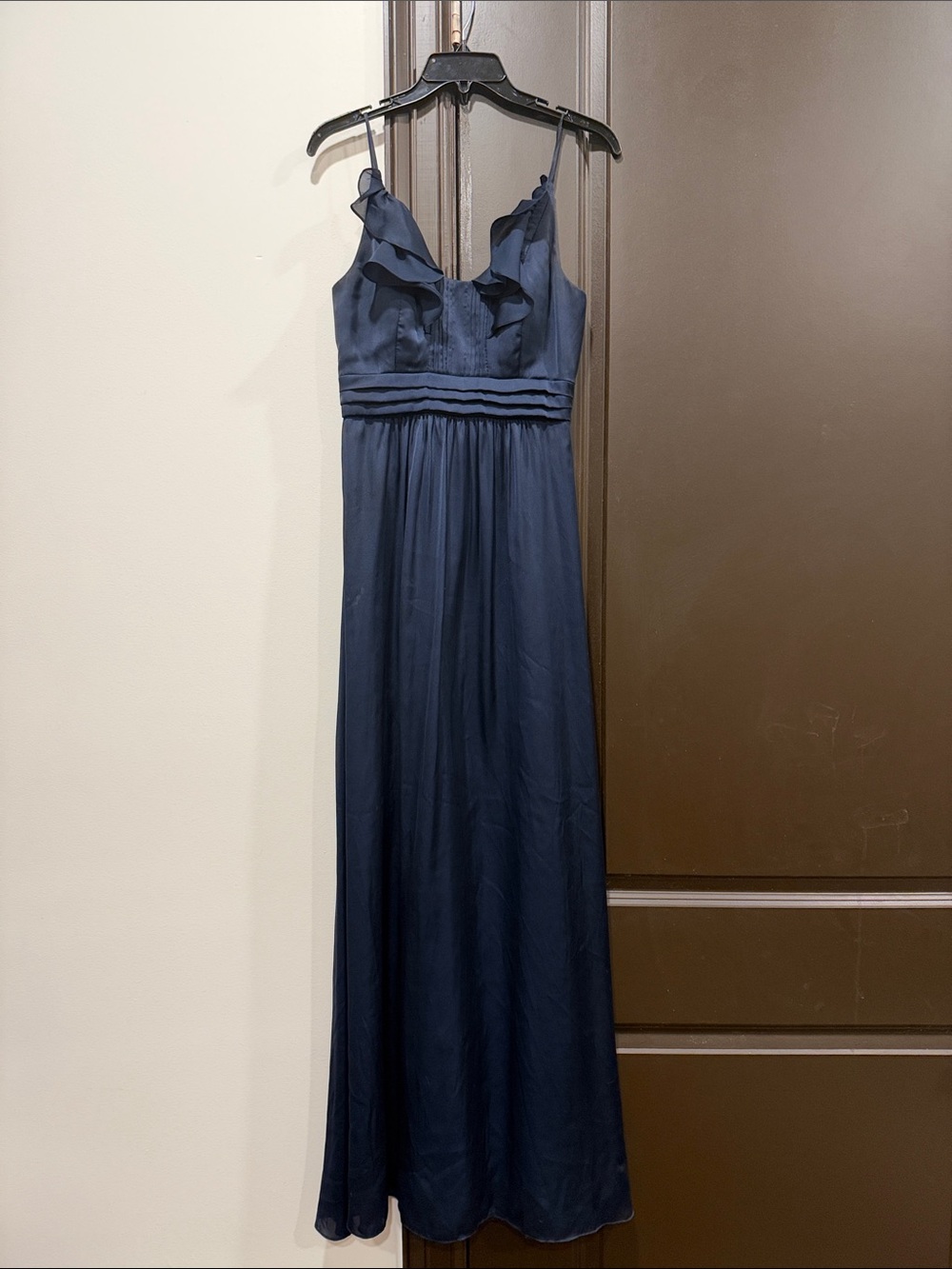 Women’s Navy Ruffle-Detail Gown